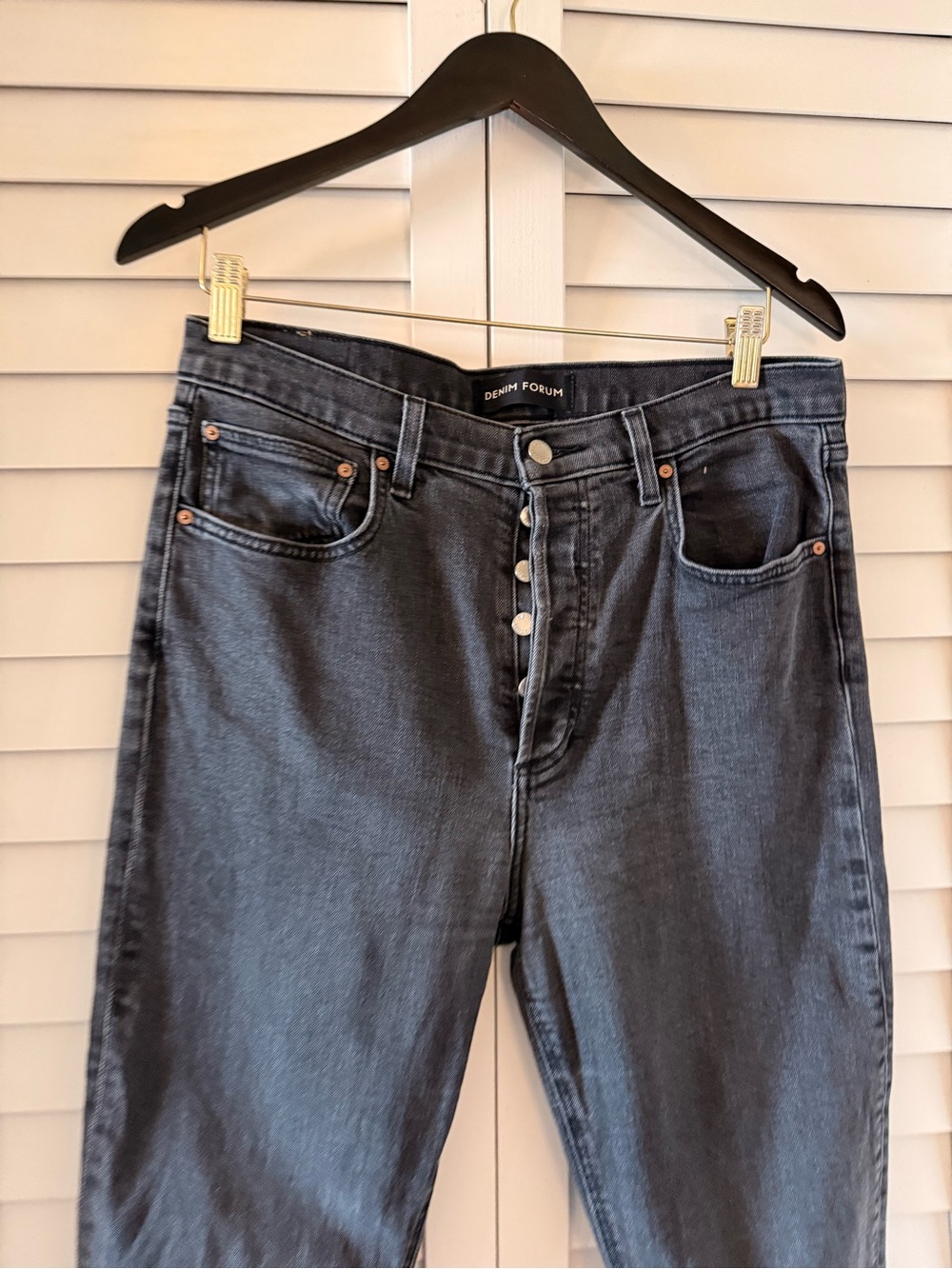 Denim Forum the Arlo High Rise Straight Leg Faded Black Jeans Size 31 - Picture 4 of 17